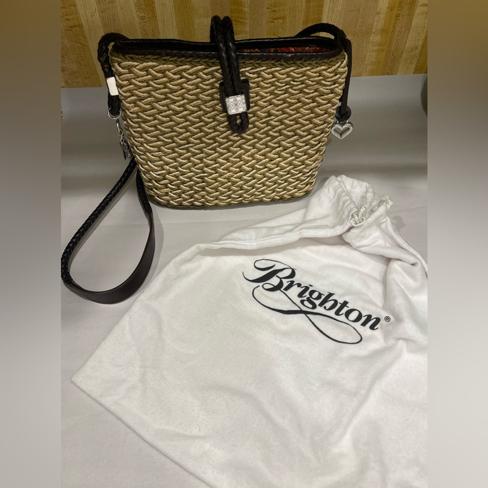 Womens Vintage Brighton Bag Leather Trim and Strap